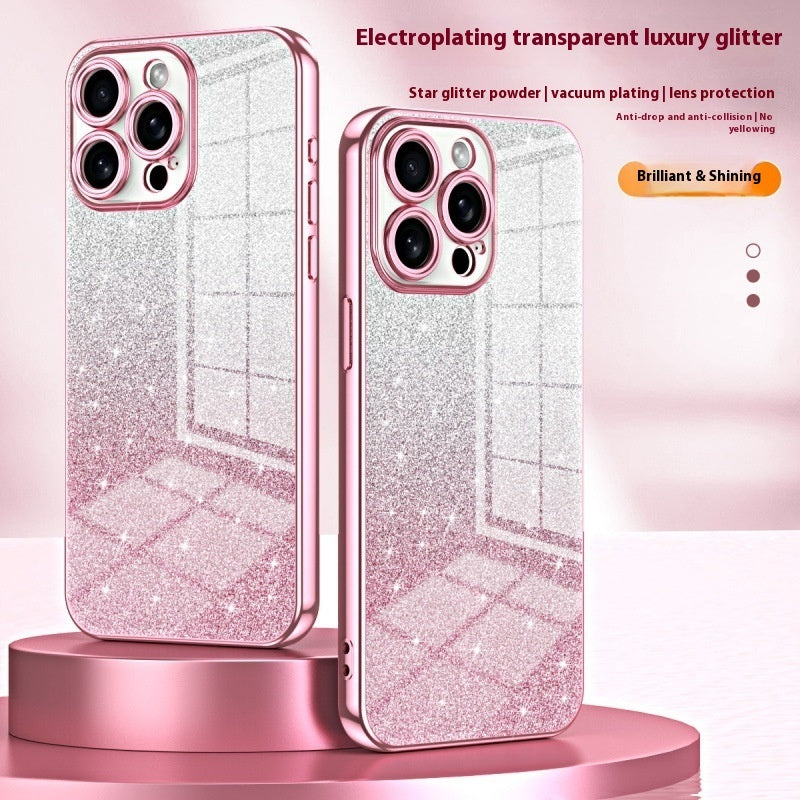 Gradient Plating Protective Cover for iPhone Anti-Fall Shockproof TPU Case - Phone Options gradient plating protective