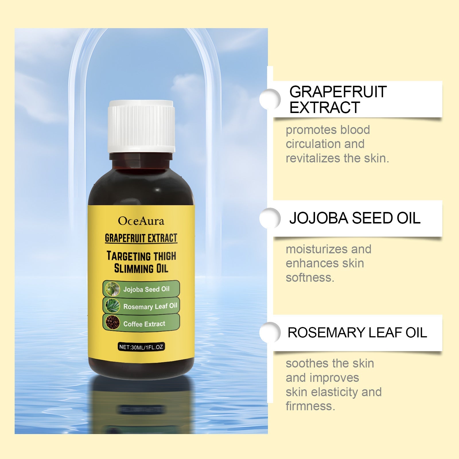 Grapefruit and Jojoba Treatment Oil for Skin Hair Care 30ml - treatment oil