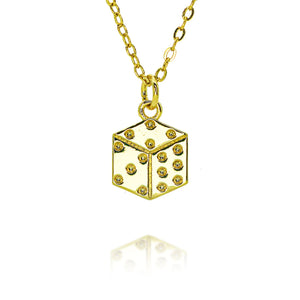 Graphic Design Sense Square Small Dice Dice Micro-inlaid Necklace - Graphic Design Sense Square Small Dice Necklace