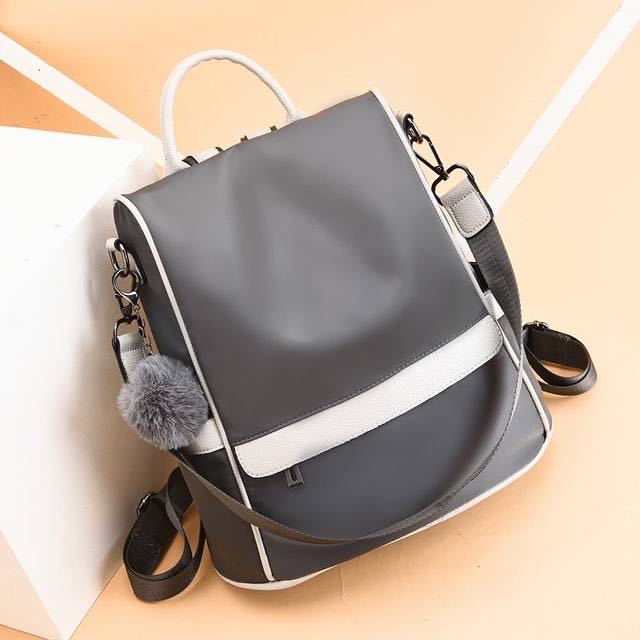 Gray Oxford Leather Backpack for Fashion Travel in the United States - united states chf fashion travel