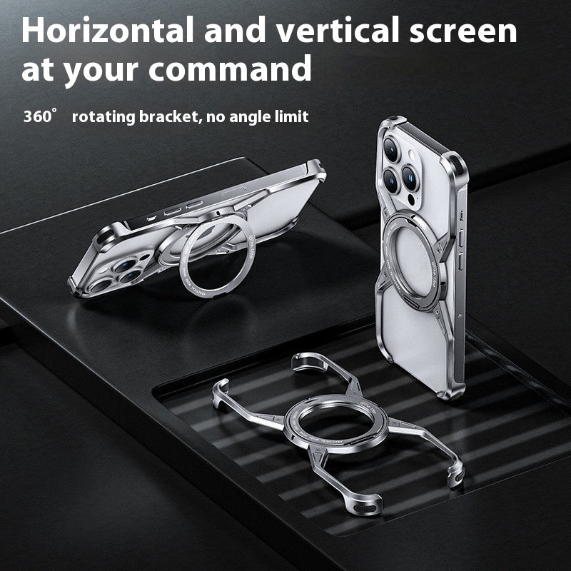 Gray Silver Heat Dissipation Metal Phone Case with Mechanical Arm Protection - Teleplus heat dissipation metal phone