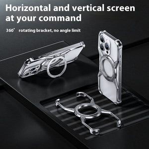 Gray Silver Heat Dissipation Metal Phone Case with Mechanical Arm Protection - Teleplus heat dissipation metal phone