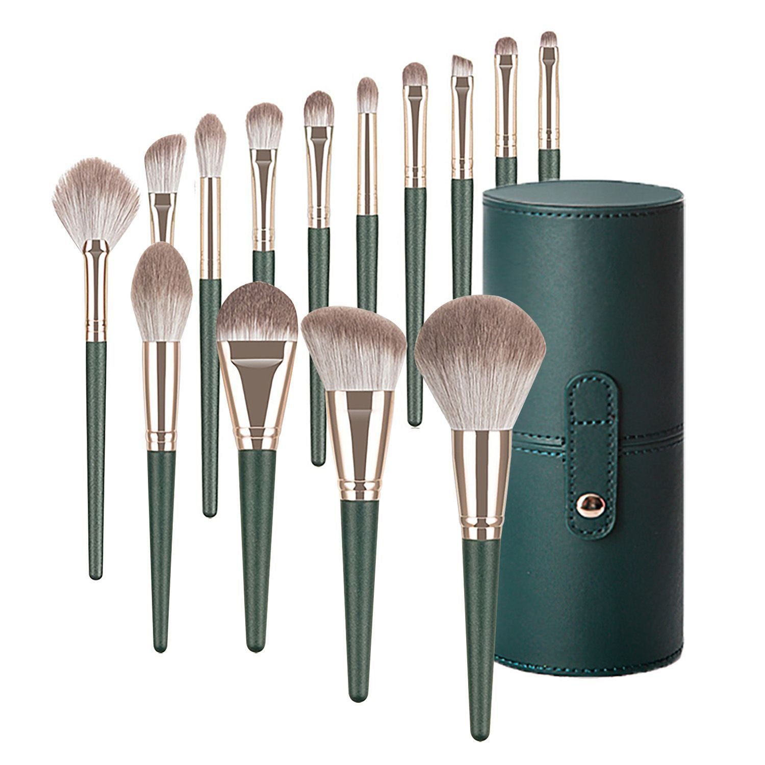 Green Cloud Makeup Brushes Suit with Artificial Fiber Bristles and Wooden Handle - Teleplus makeup brushes suit green