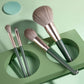 Green Cloud Makeup Brushes Suit with Artificial Fiber Bristles and Wooden Handle - Teleplus makeup brushes suit green