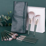 Green Cloud Makeup Brushes Suit with Artificial Fiber Bristles and Wooden Handle - Teleplus makeup brushes suit green