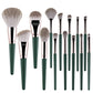 Green Cloud Makeup Cosmetic Bag with Brushes Set - Teleplus green cloud makeup brushes suit