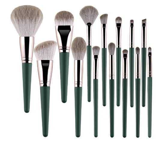 Green Cloud Makeup Cosmetic Bag with Brushes Set - Teleplus green cloud makeup brushes suit