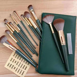 Green Cloud Makeup Cosmetic Bag with Brushes Set - Teleplus green cloud makeup brushes suit