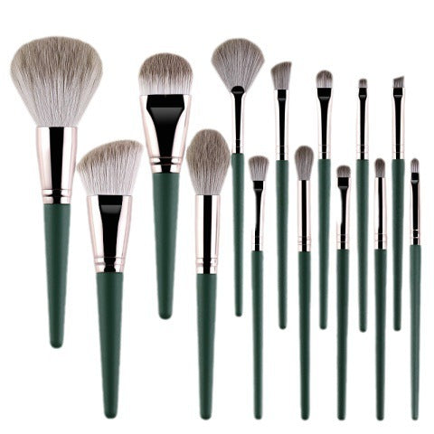 Green Cloud Makeup Cosmetic Bag with Brushes Set - Teleplus green cloud makeup brushes suit