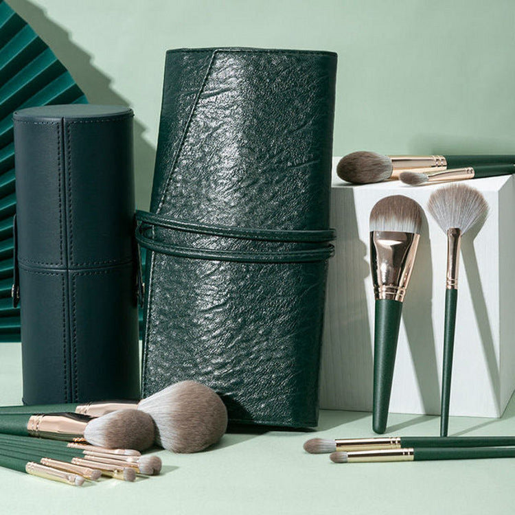 Green Cloud Makeup Cosmetic Bag with Brushes Set - Teleplus green cloud makeup brushes suit