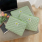 Green Flower Tablet Handbag Cotton Case Breathable Anti-theft Zipper - Teleplus green flower plaid