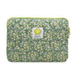 Green Flower Tablet Handbag Cotton Case Breathable Anti-theft Zipper - Teleplus green flower plaid