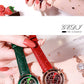 Green Leather Strap Ladies Belt Calendar Watch - Green Leather Strap Ladies Belt Calendar Watch