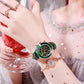 Green Leather Strap Ladies Belt Calendar Watch - Green Leather Strap Ladies Belt Calendar Watch