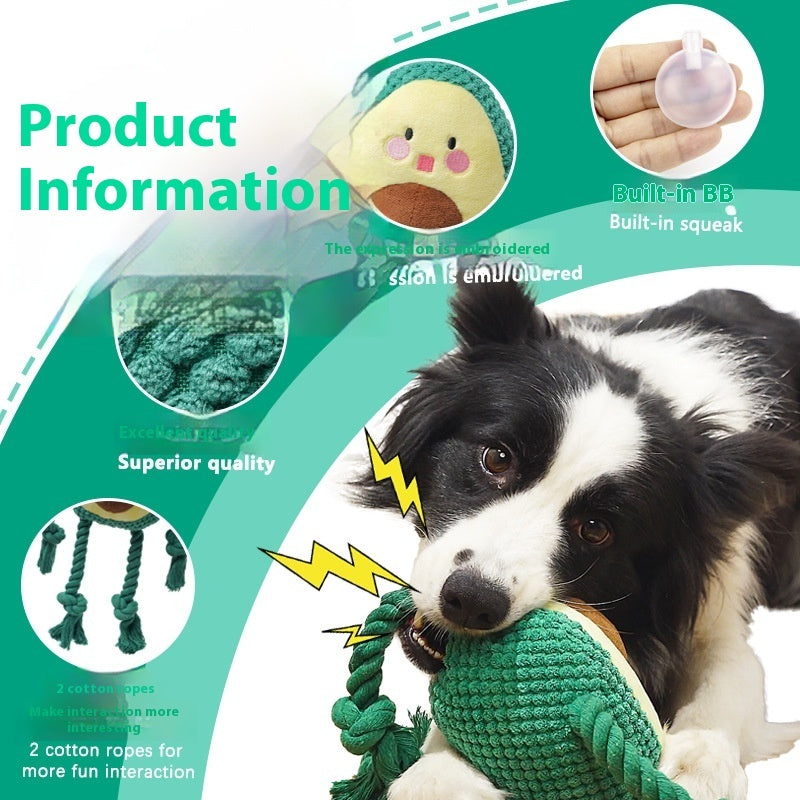 Green Plush Dog Toy Soft 14cm Pet Chew for Small and Medium Dogs