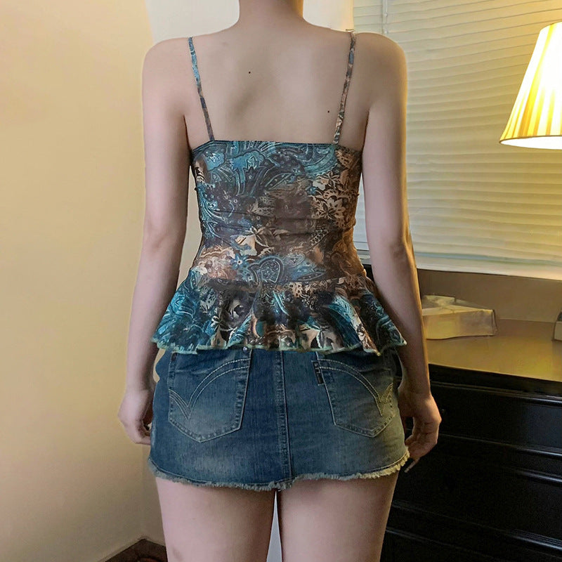 Green Polyester Retro Style T-Shirt for Men and Women Sizes S to L - Teleplus