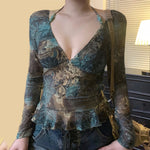 Green Polyester Retro Style T-Shirt for Men and Women Sizes S to L - Teleplus