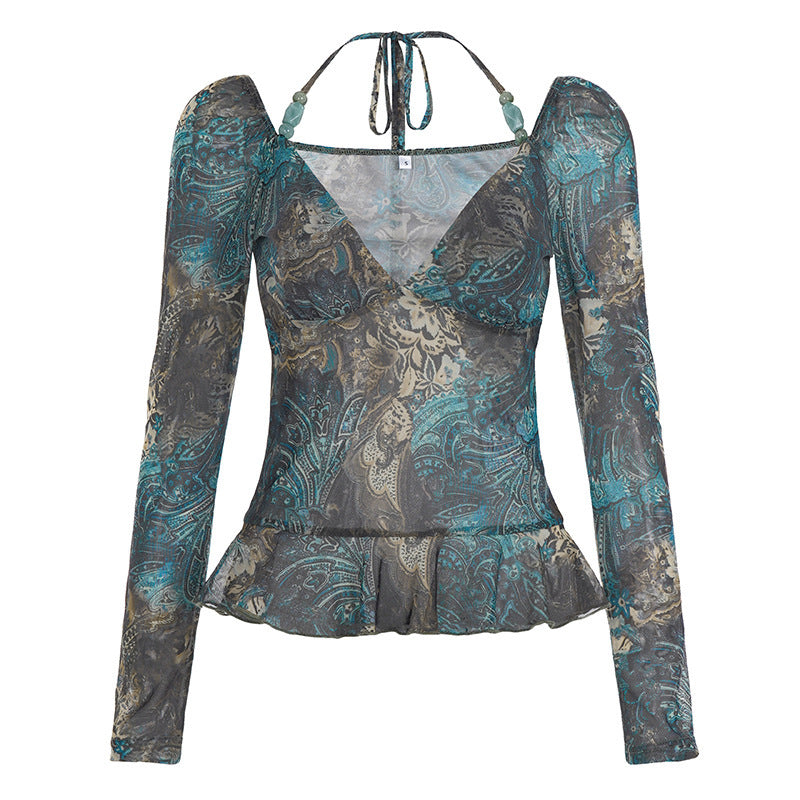 Green Polyester Retro Style T-Shirt for Men and Women Sizes S to L - Teleplus