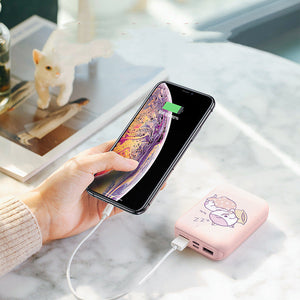 Green Power Bank with Dual USB Lithium Polymer Battery Pink 63 Conversion - Compact 10000mAh green power bank dual usb