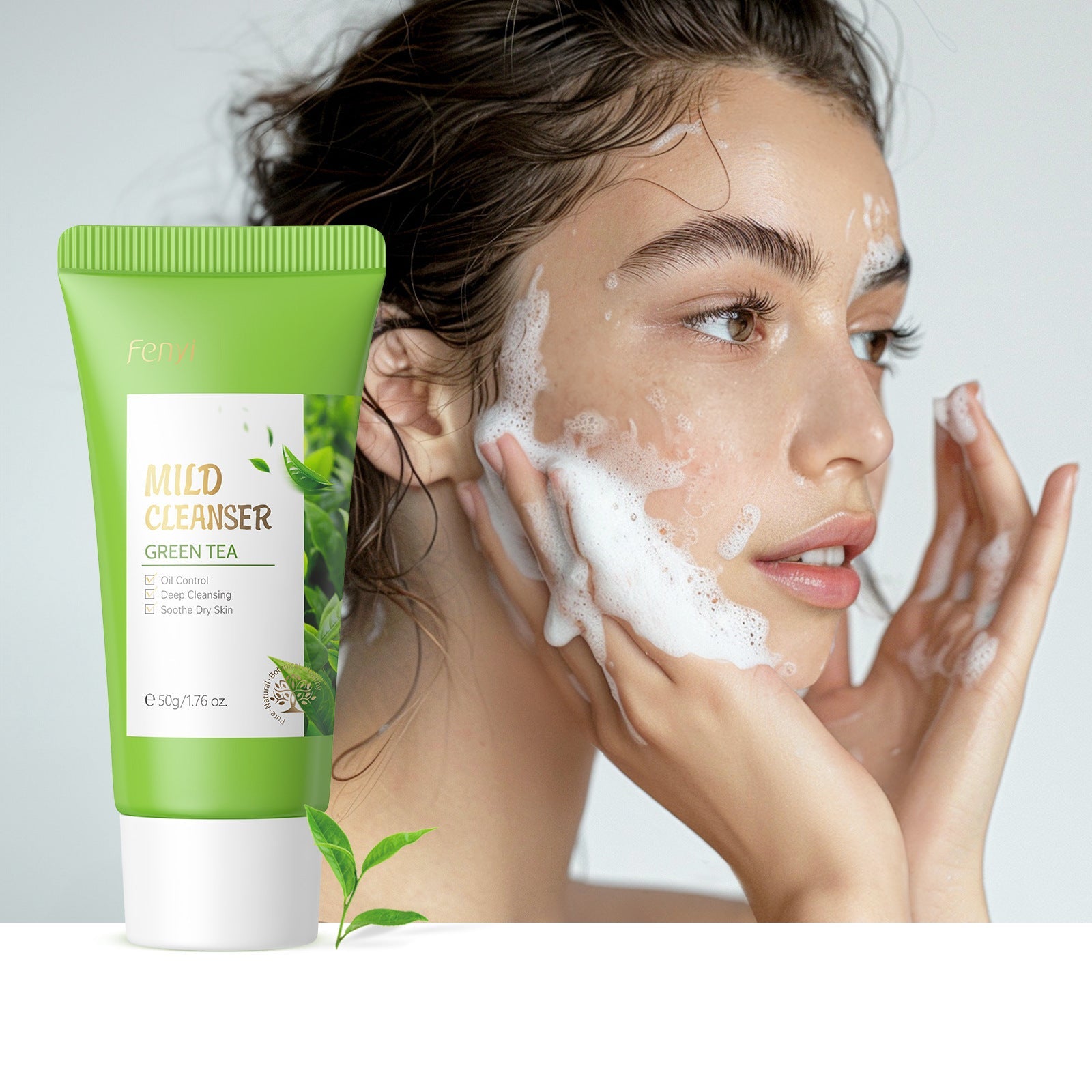 Green Tea Facial Cleanser for Skin Care 50ml Natural - Teleplus green tea facial cleanser care