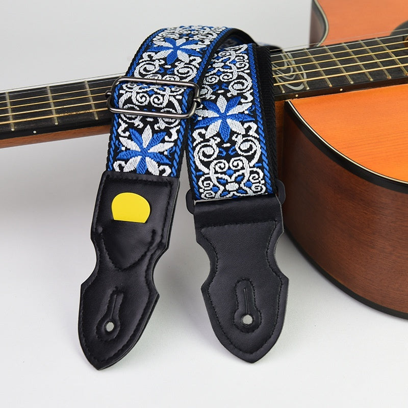 Guitar Strap Folk Guitar Leather Electric Guitar Personality Wooden Guitar Shoulder Strap Crossbody - Rock