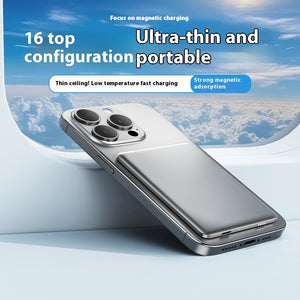 Gun Gray Wireless Power Bank with Magnetic Technology - Teleplus Fast Charging magnetic wireless power bank mobile