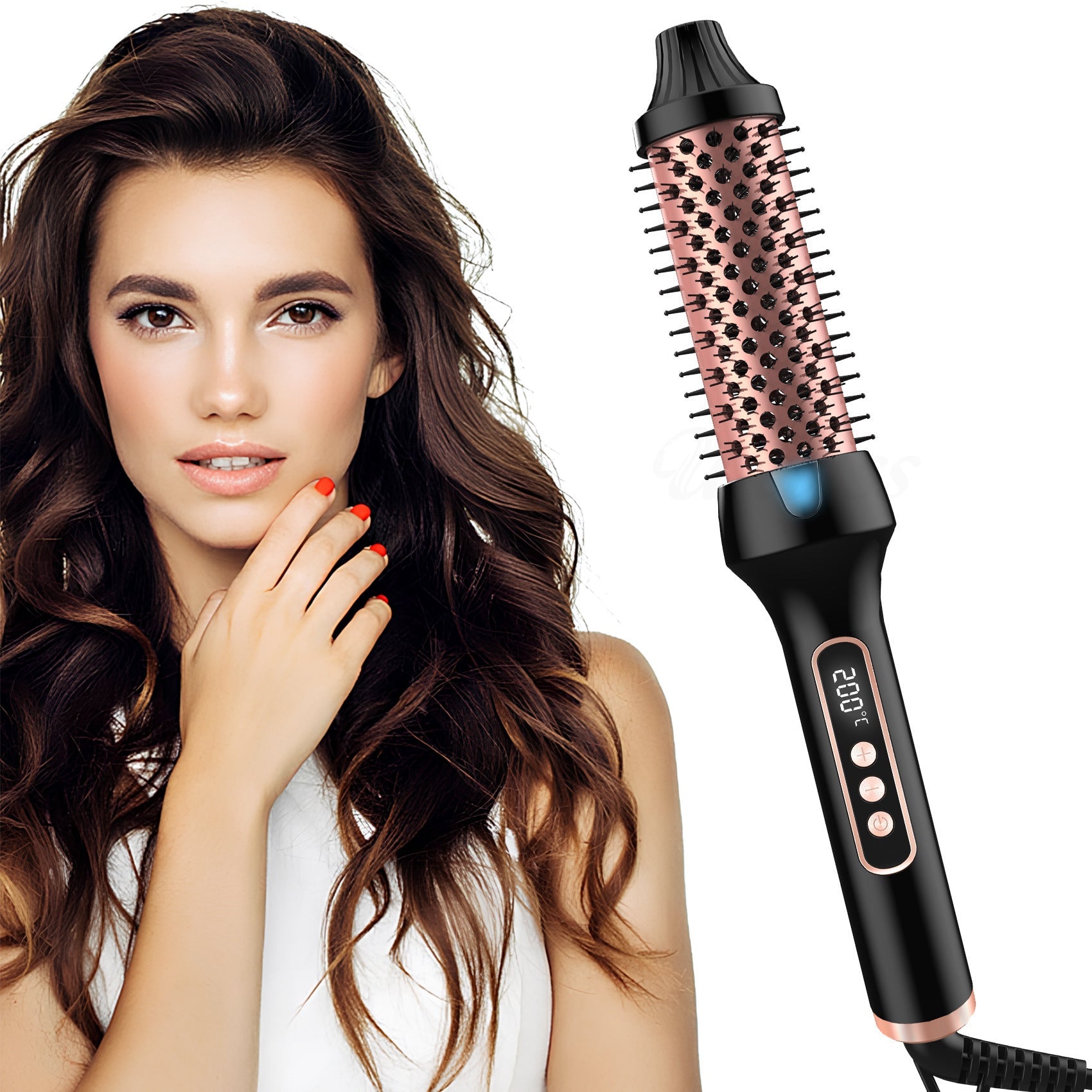 Hair Anion Straight Curling Combo with Roller Comb and Dual PTC Heating - Teleplus hair anion straight curling roller