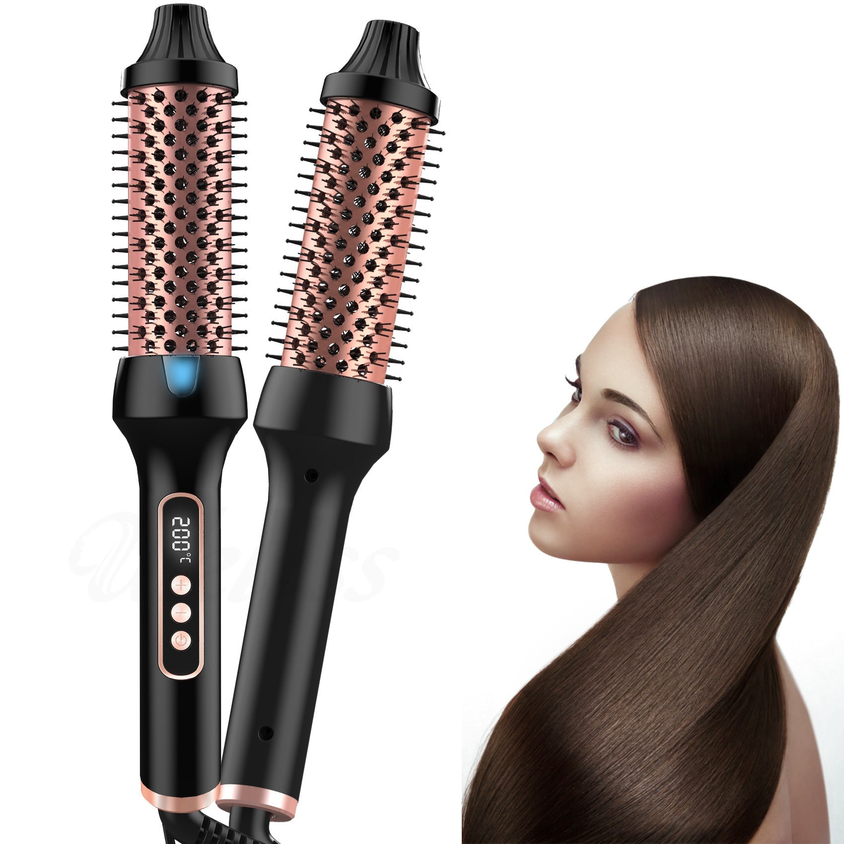 Hair Anion Straight Curling Combo with Roller Comb and Dual PTC Heating - Teleplus hair anion straight curling roller