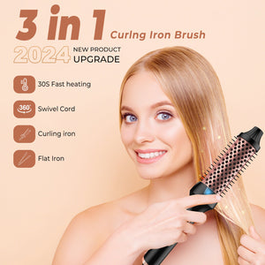 Hair Anion Straight Curling Combo with Roller Comb and Dual PTC Heating - Teleplus hair anion straight curling roller