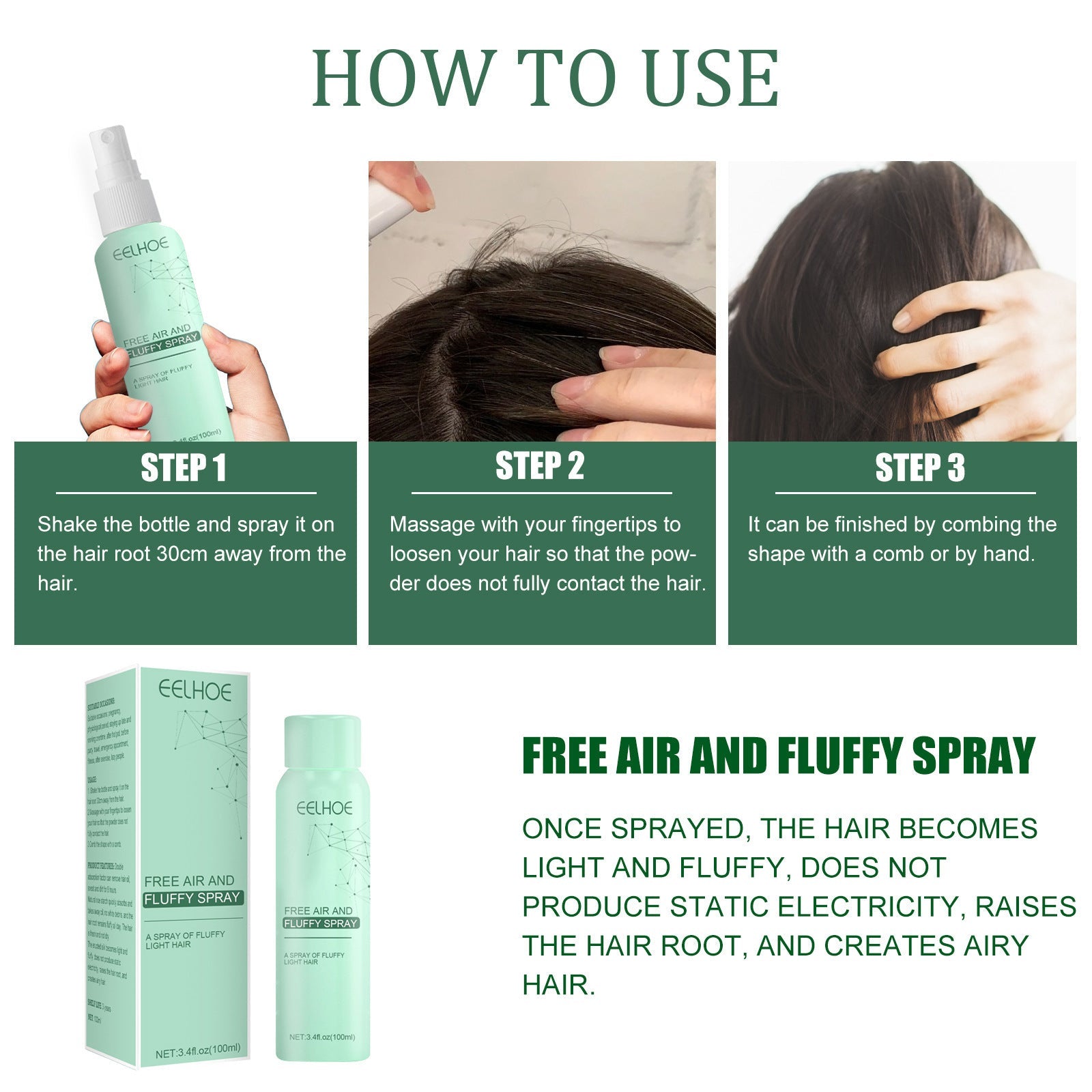 Fluffy Degreasing Head Spray for Hair Dryer Air and - Magic hair dryer air fluffy degreasing head