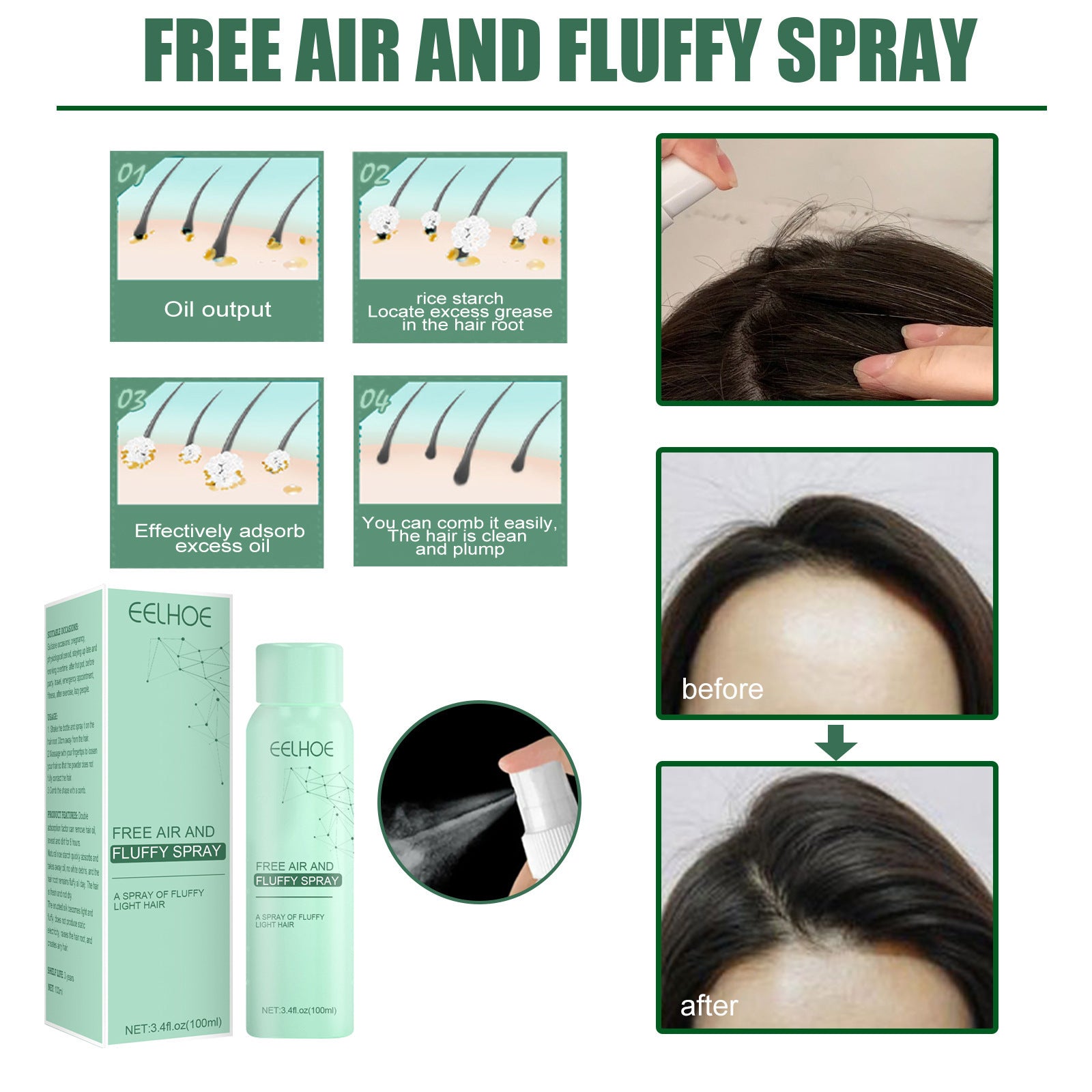 Fluffy Degreasing Head Spray for Hair Dryer Air and - Magic hair dryer air fluffy degreasing head