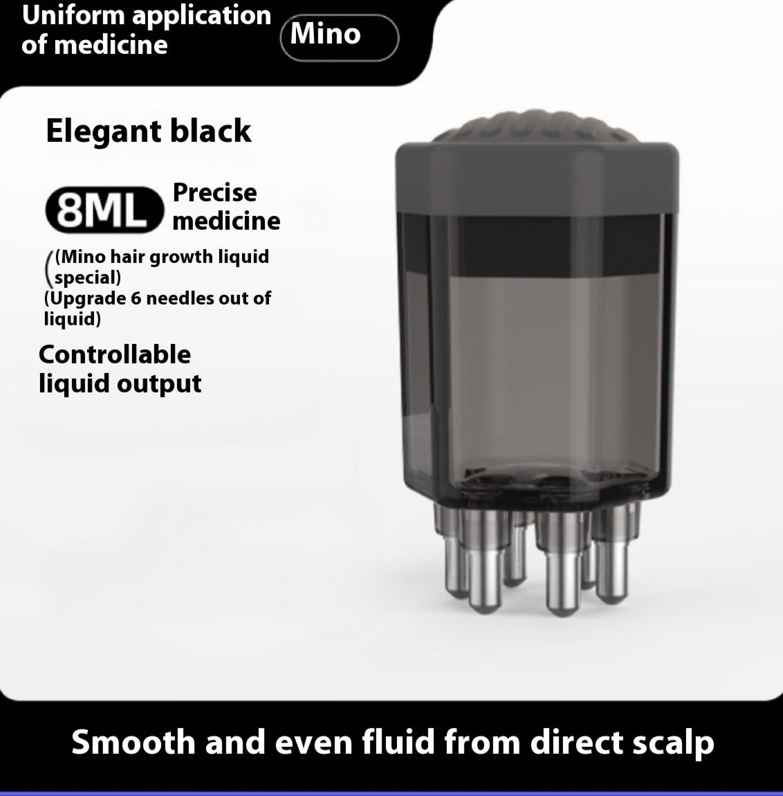 Black White Red 6-Pin Liquid Visual Warehouse for Hair Growth and Solidification Guide - Comb Your Way to with Fun