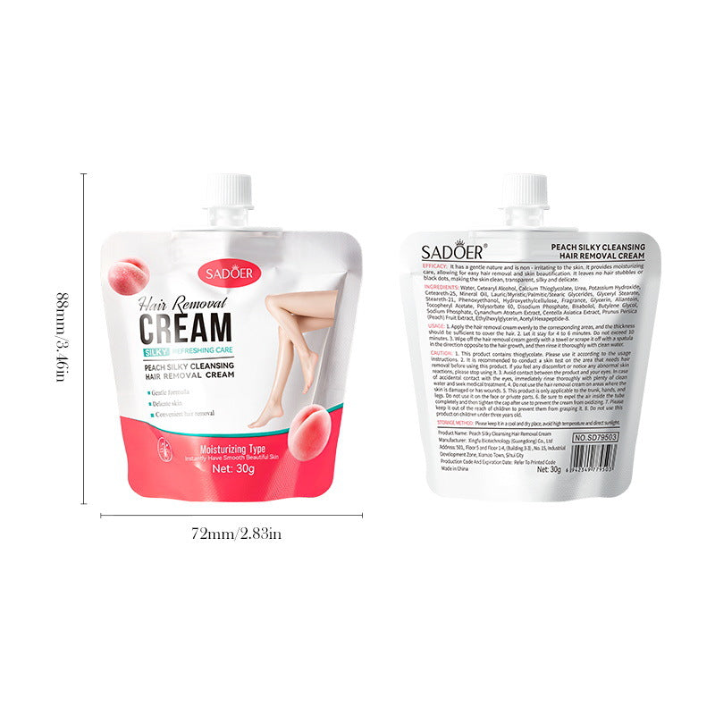 Hair Removal Cream for All Skin Types Painless Depilatory 30g Tube - Teleplus hair removal cream skin type