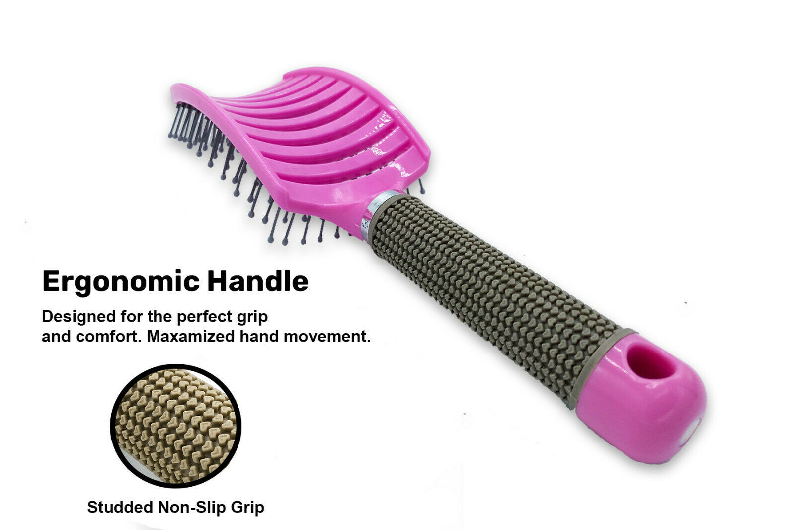 Hair Scalp Massage Brush with Curved Vented Styling for Head Care - Teleplus hair scalp massage brush curved vented