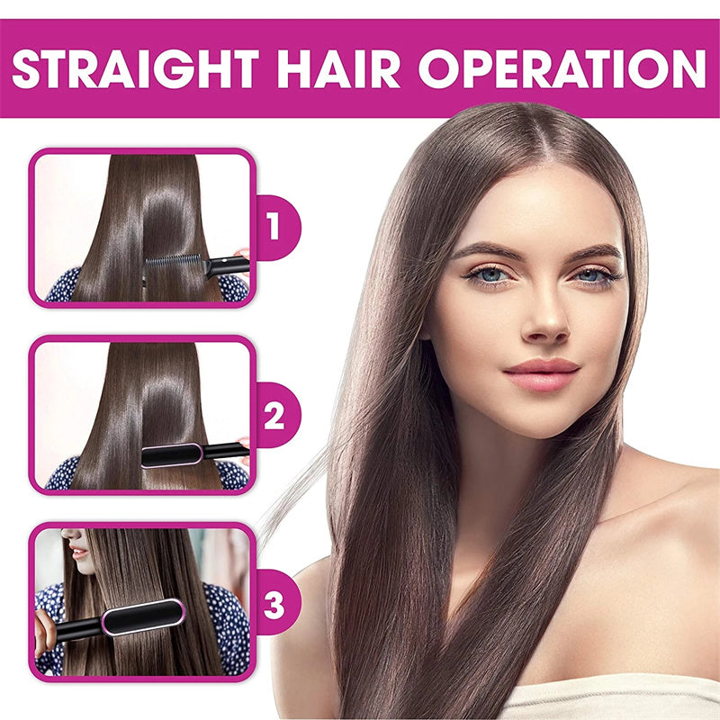 Hair Straightener Hot Comb with Anti-Scald and Negative Ion Curling Technology - Teleplus hair straightener hot comb