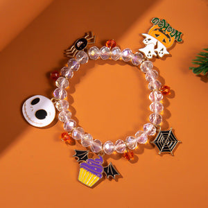 Halloween Bracelet String Beads Pumpkin Ghost - Halloween Bracelet with Pumpkin and Ghost Beads