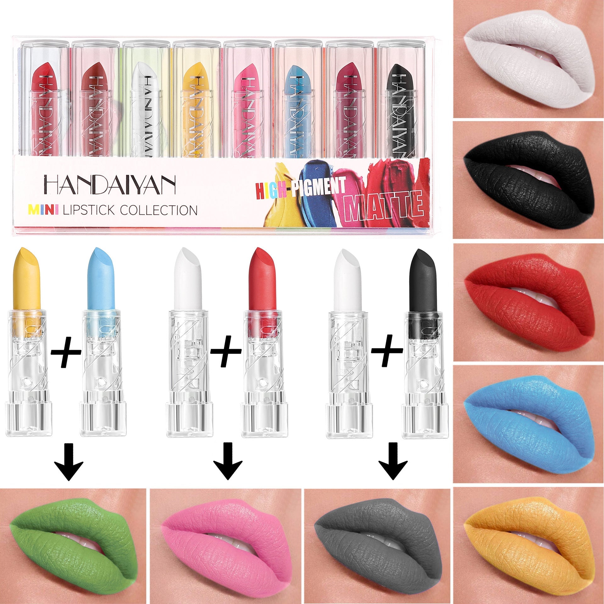Halloween lipstick kit matte waterproof durable natural DIY 8 colors - Teleplus Lipstick Kit Matte Waterproof Durable