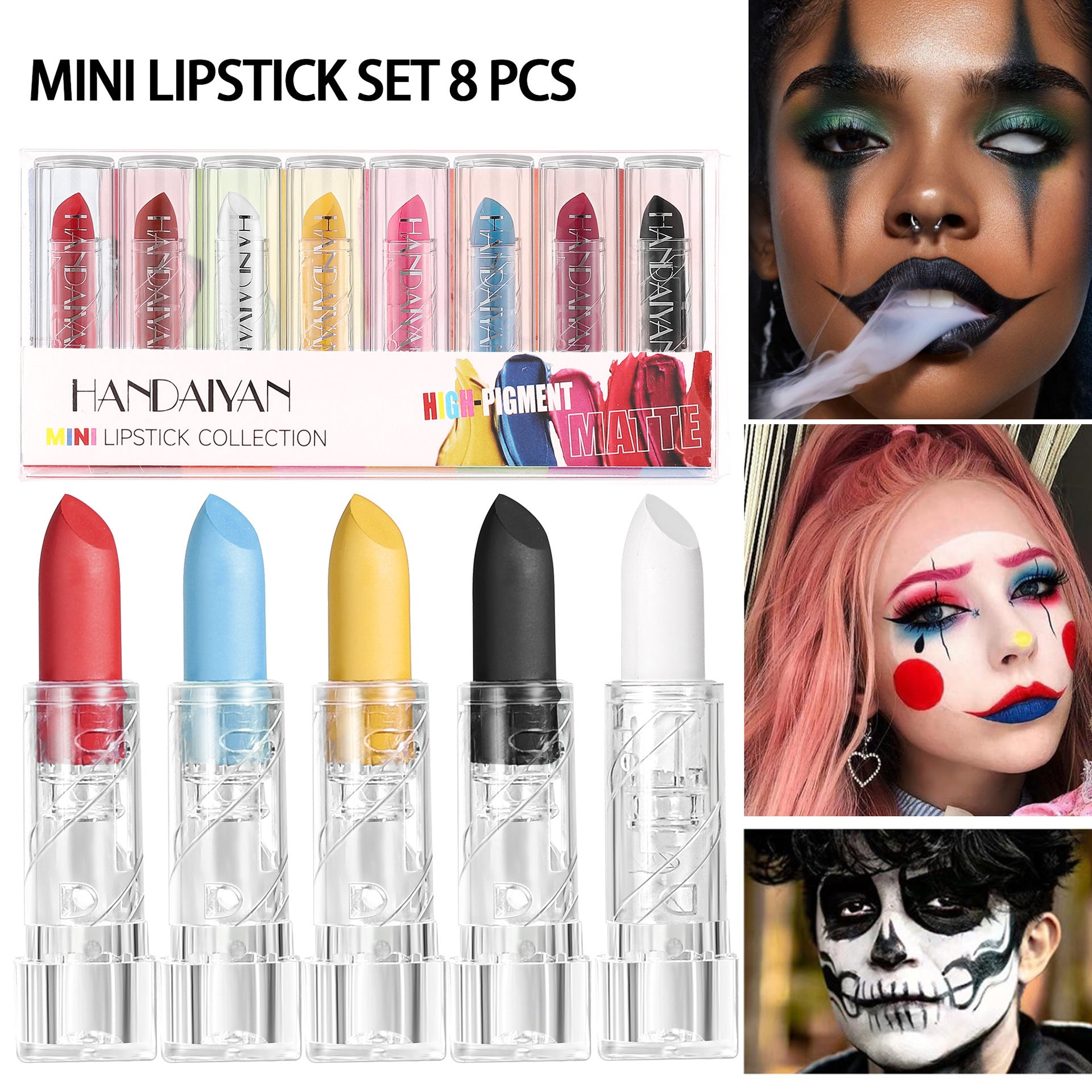 Halloween lipstick kit matte waterproof durable natural DIY 8 colors - Teleplus Lipstick Kit Matte Waterproof Durable