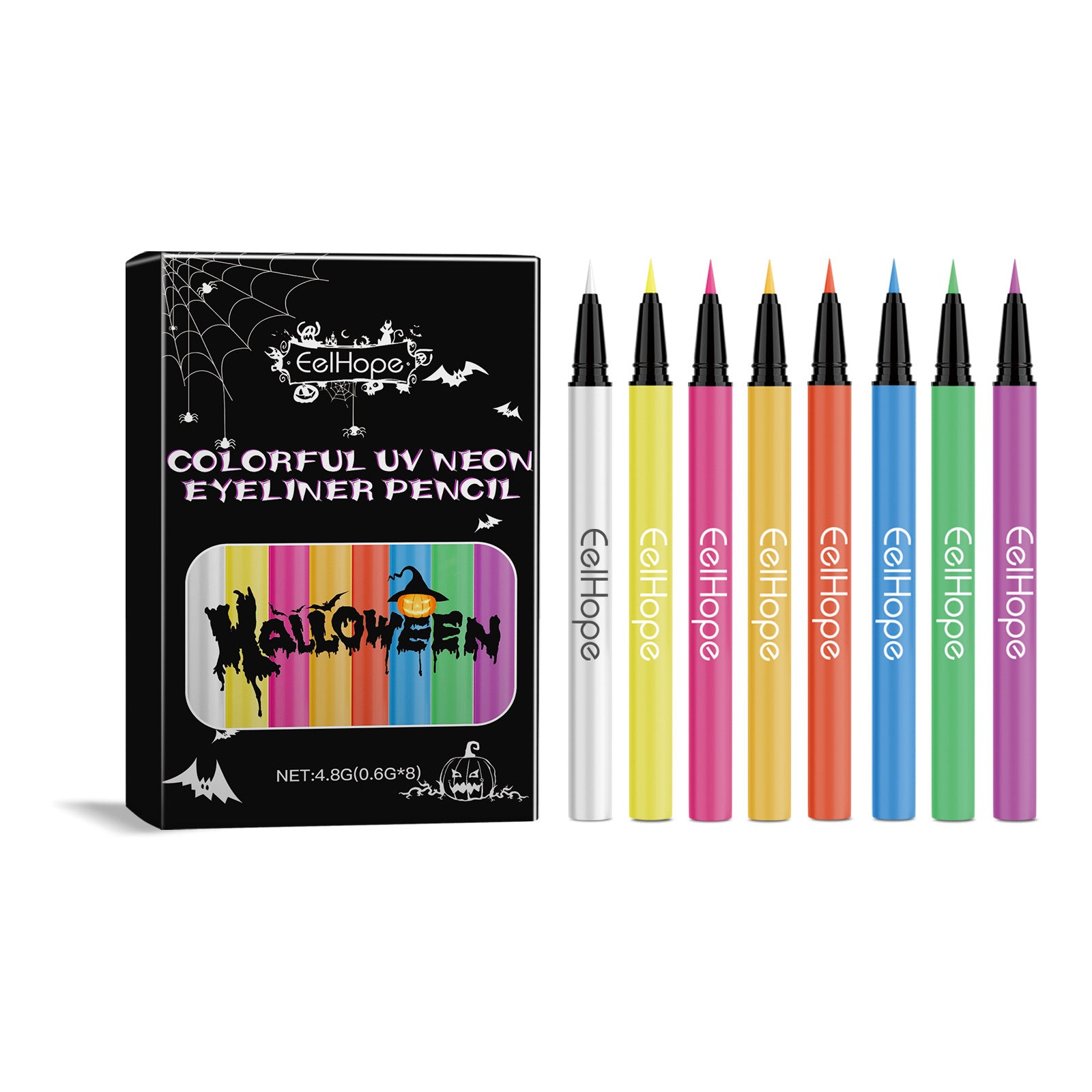 Halloween Neon Liquid Eyeliner with Moisturizing Glycerin and Vitamin E - Teleplus halloween neon liquid eyeliner