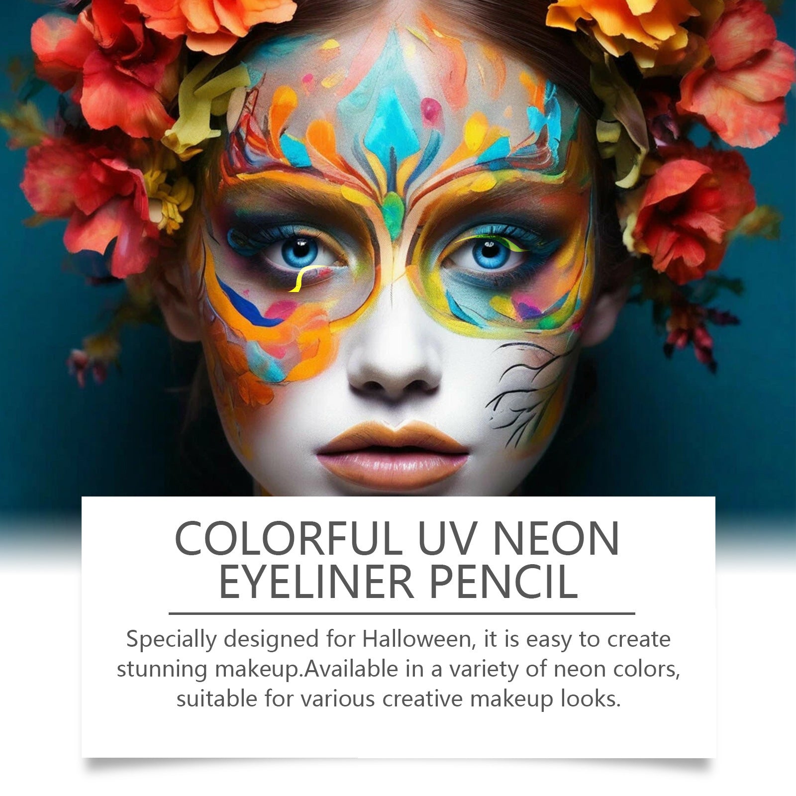 Halloween Neon Liquid Eyeliner with Moisturizing Glycerin and Vitamin E - Teleplus halloween neon liquid eyeliner