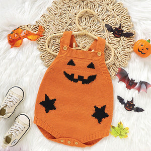 Halloween Pumpkin Baby Romper Cute - Cute Halloween Pumpkin Baby Romper in Acrylic Fabric