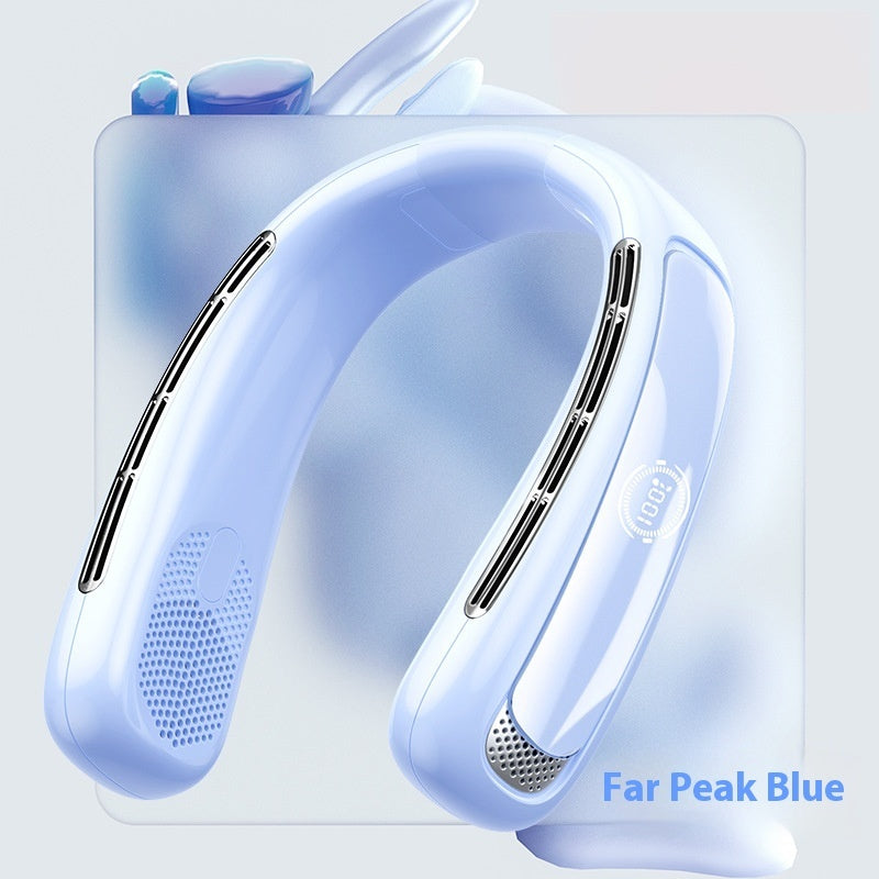 Halter Fan USB Portable Charging with Digital Display and Strong Wind Modes - halter fan usb charging portable
