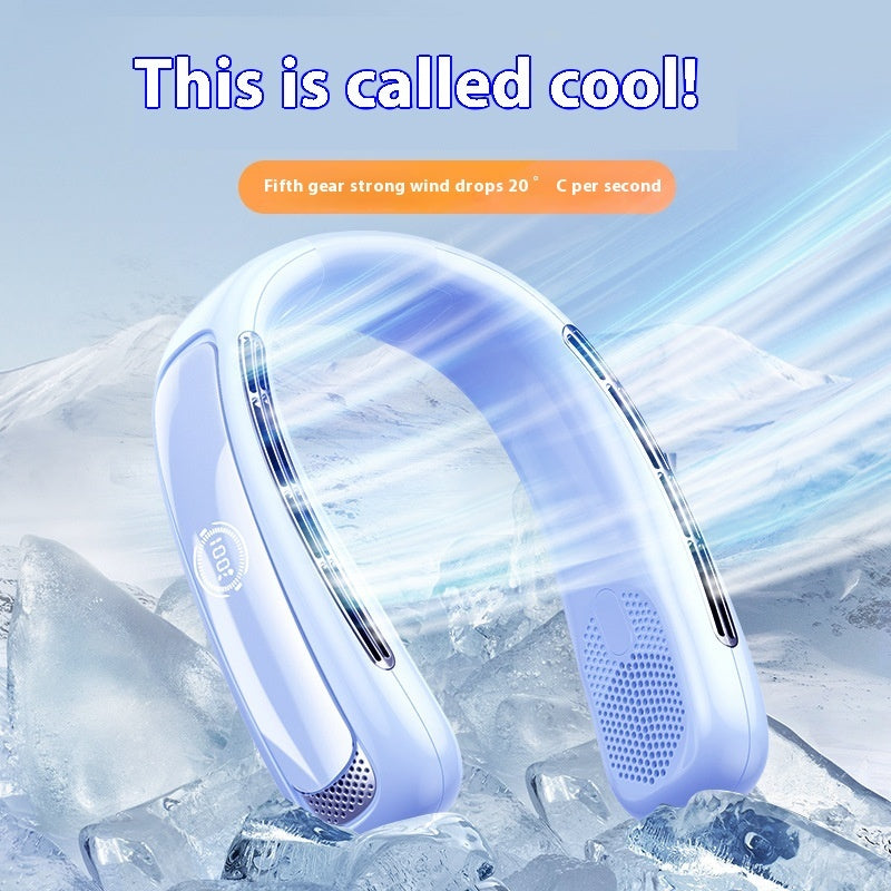 Halter Fan USB Portable Charging with Digital Display and Strong Wind Modes - halter fan usb charging portable