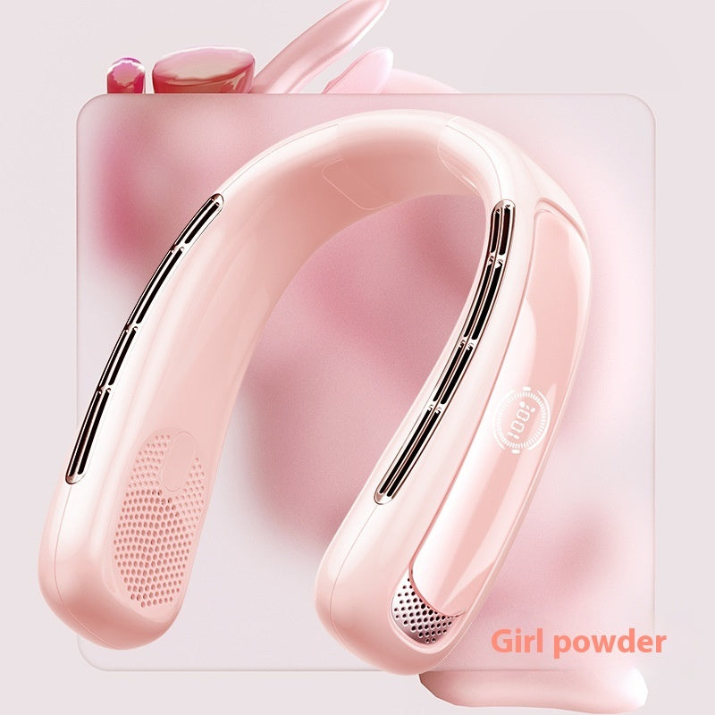 Halter Fan USB Portable Charging with Digital Display and Strong Wind Modes - halter fan usb charging portable