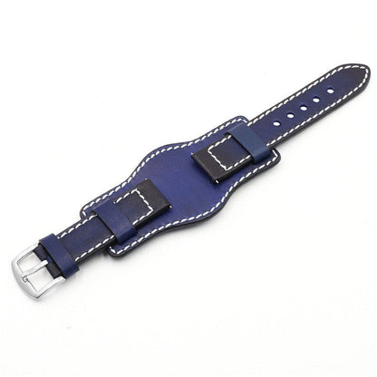 Brushed Leather Watch Strap Hand Anti Metal Allergy Available in Multiple Colors and Sizes - hand brushed leather anti