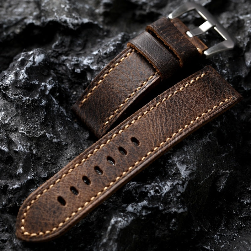 Hand-folded Head Leather Strap - Hand-Folded Head Leather Strap Watch Band Accessory