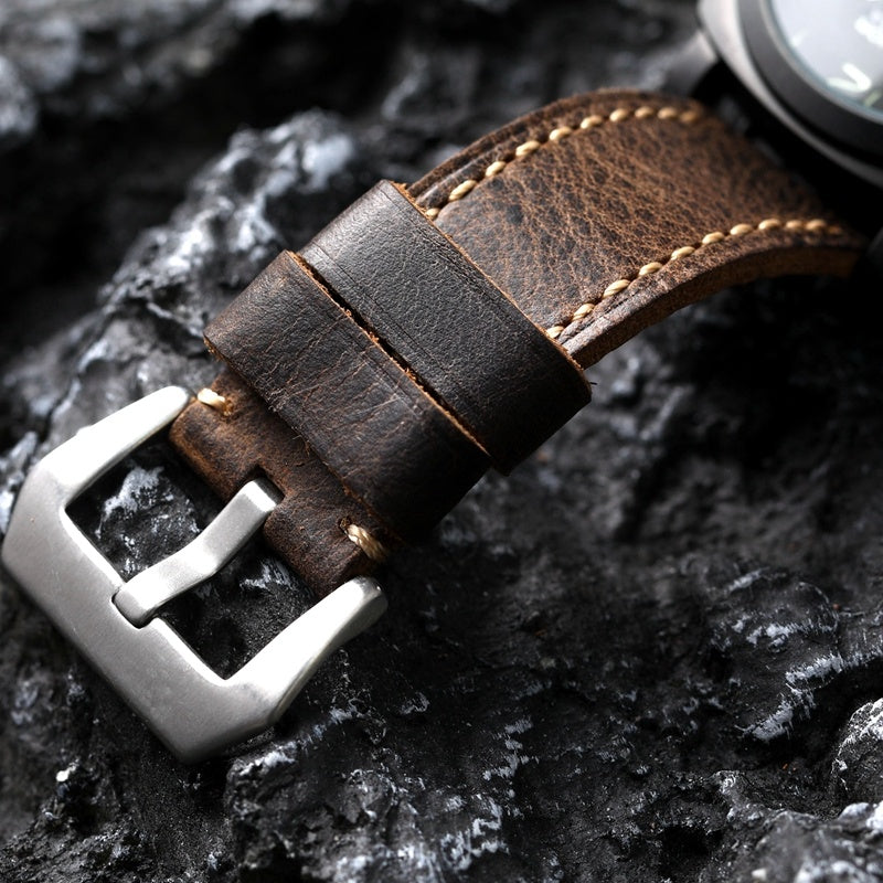 Hand-folded Head Leather Strap - Hand-Folded Head Leather Strap Watch Band Accessory