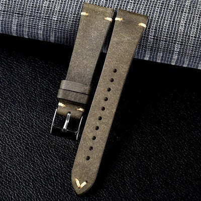 Hand Made Nubuck Leather Strap - Hand Made Nubuck Leather Watch Strap in Various Colors