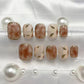 Handmade Camellia Wearing Fake Nails with Removable Nail Stickers and Glue - Teleplus handmade camellia wearing nail