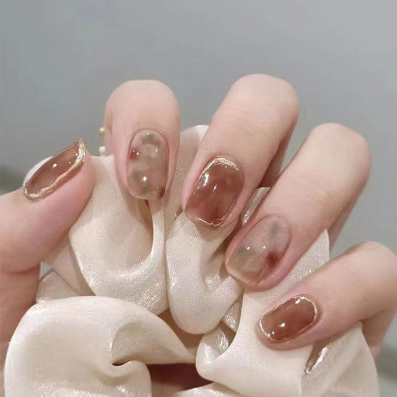 Handmade Camellia Wearing Fake Nails with Removable Nail Stickers and Glue - Teleplus handmade camellia wearing nail